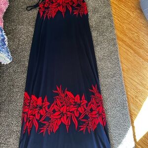 Tommy Bahama Black and Red Floral Top